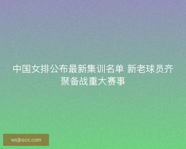 中国女排公布最新集训名单 新老球员齐聚备战重大赛事